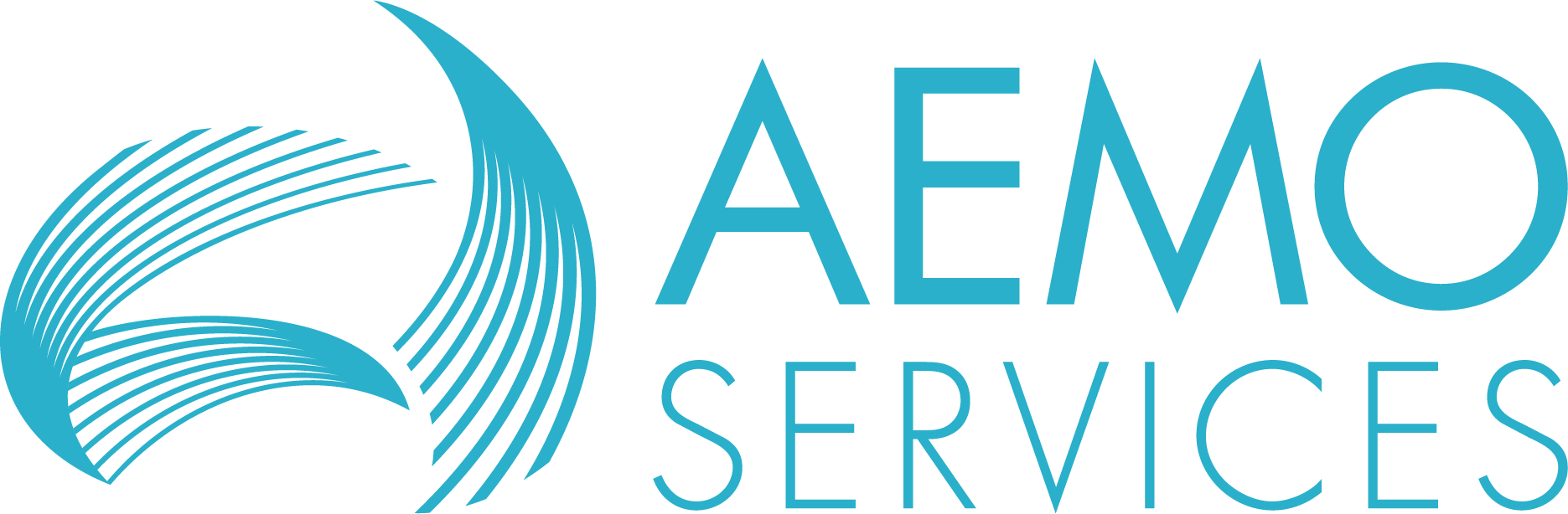 AEMO Services blue brand logo horizontal