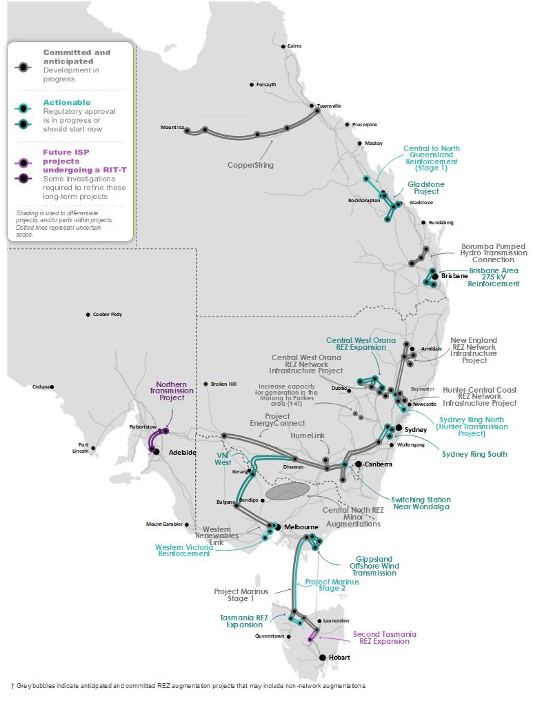 Map of transmission augmentation projects as of December 2025