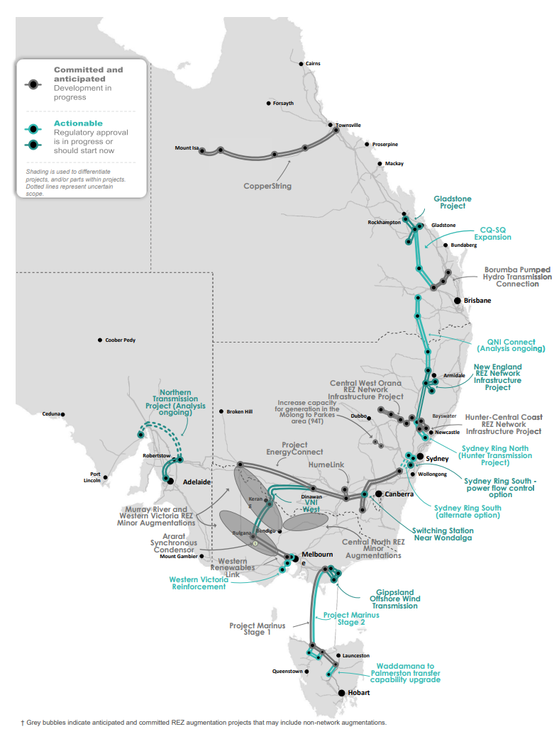 Map of transmission augmentation projects as of December 2025
