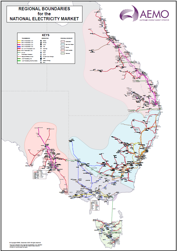 NEM_Regional_Boundaries Regional boundaries for the NEM