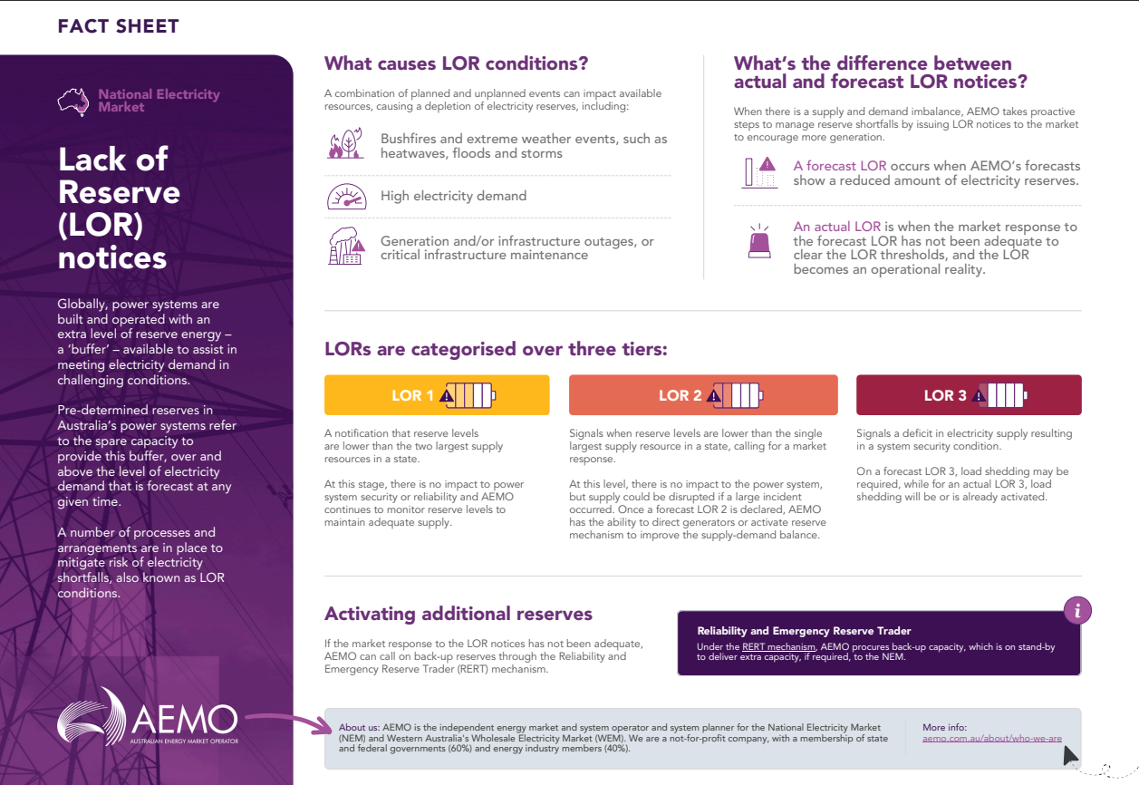 LOR Fact sheet image