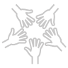 Icon showing a group of hands clasping