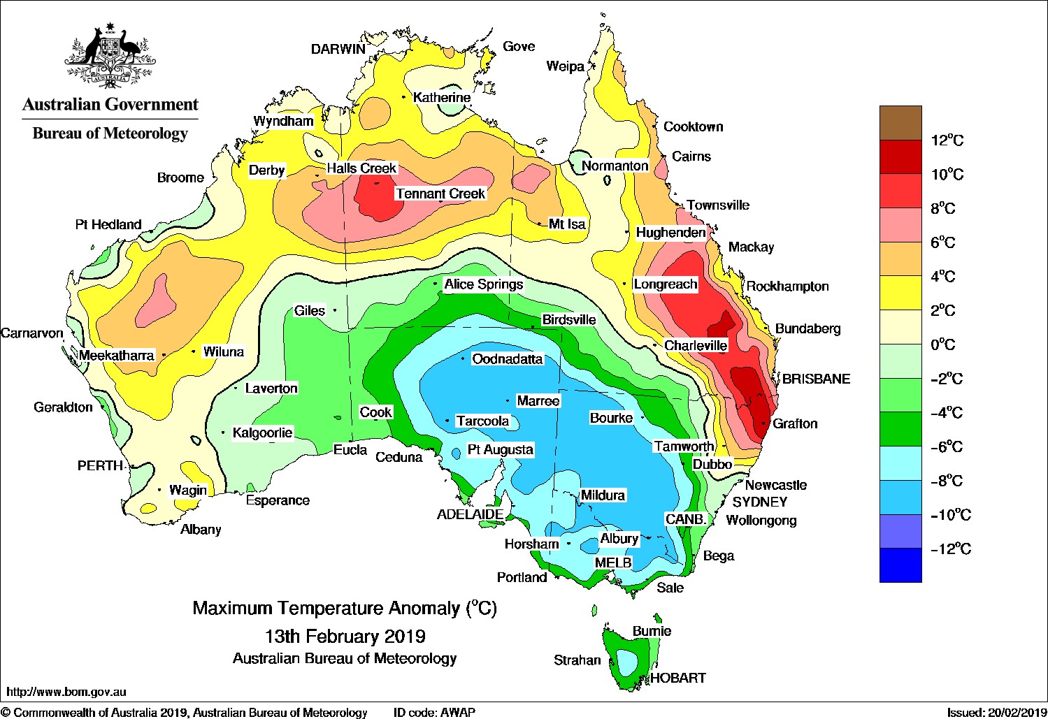 average temperature map of Australia