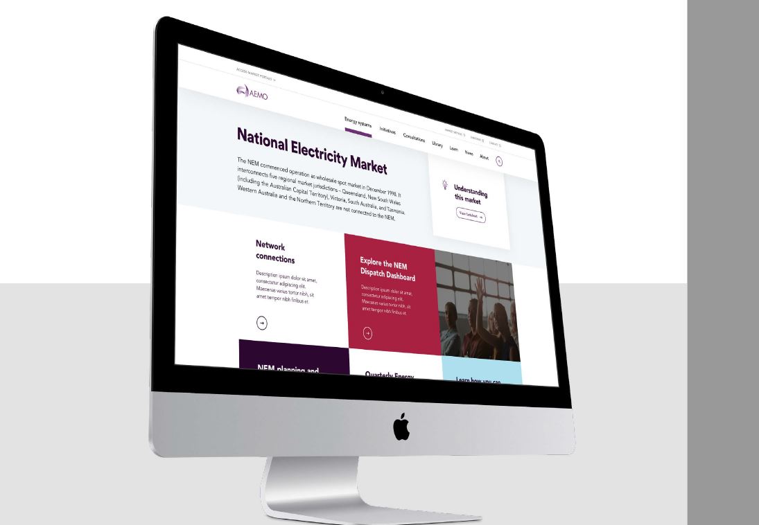 New website design on an iMac