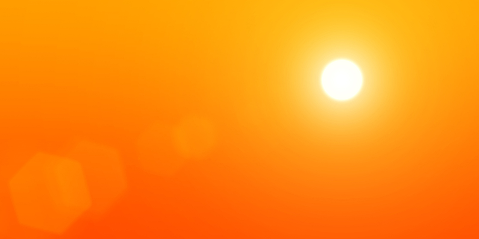 hot sweltering sun high in the sky