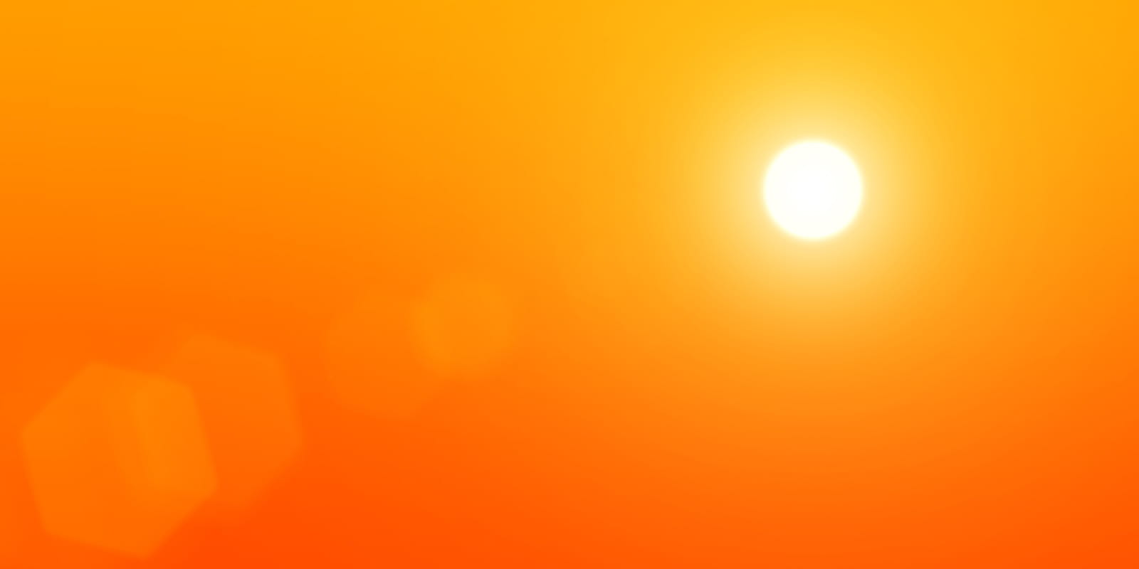 hot sweltering sun high in the sky