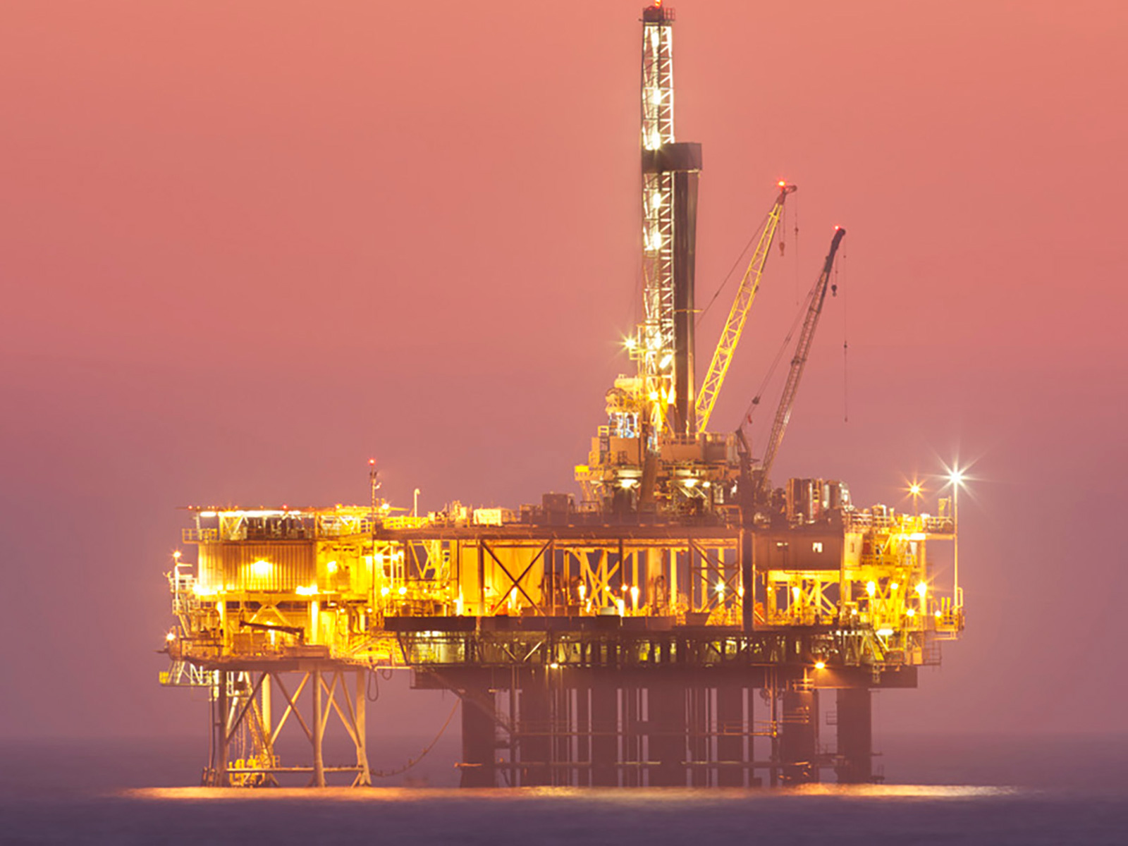 Drilling rig at night
