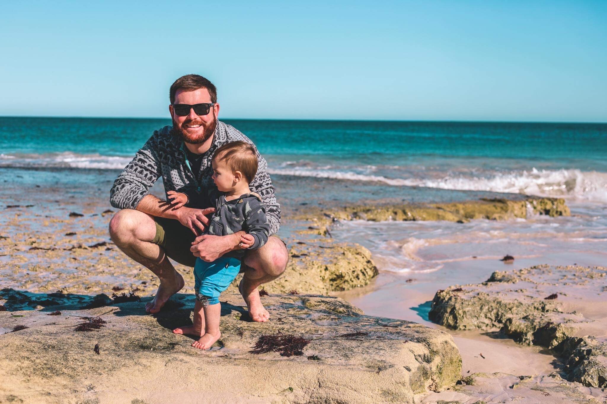 Rick and Sebastian on the beach