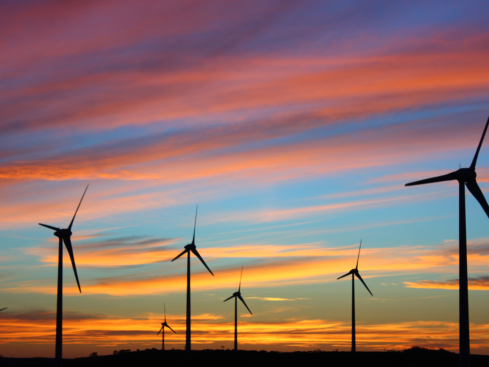 Windfarm at sunset